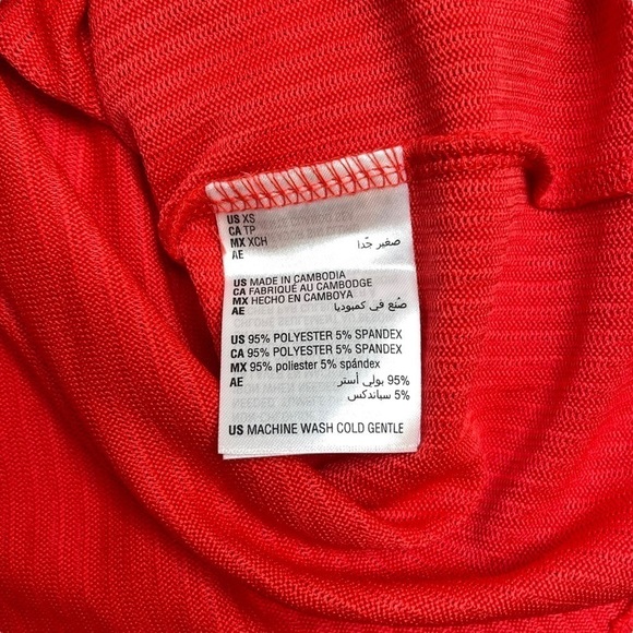 Jenni Split Neck Ribbed Pajama Top Bundle Papaya Punch Red June Bug Green XS - Picture 9 of 12